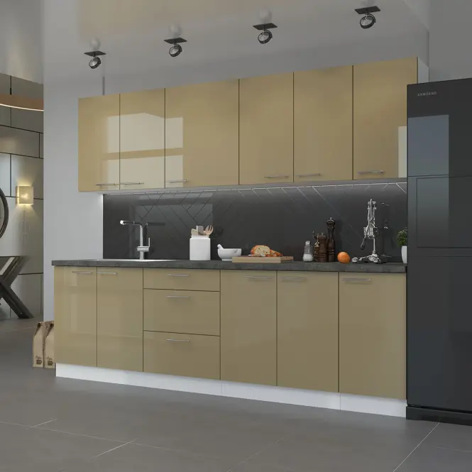 Kuchynská skrinka Lara čelo umývačky riadu 713x596 MDF Cappucino lesk
