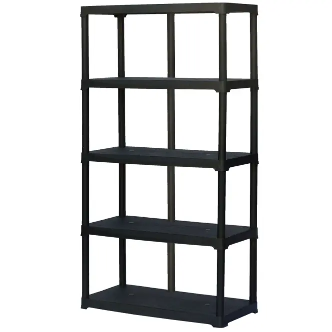Regál plastový T100/5 čierny 176x100x45 cm – 5 políc/40kg