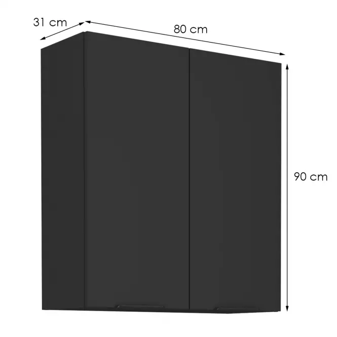 Kuchynská skrinka Siena čierna mat 80g-90 2f,2
