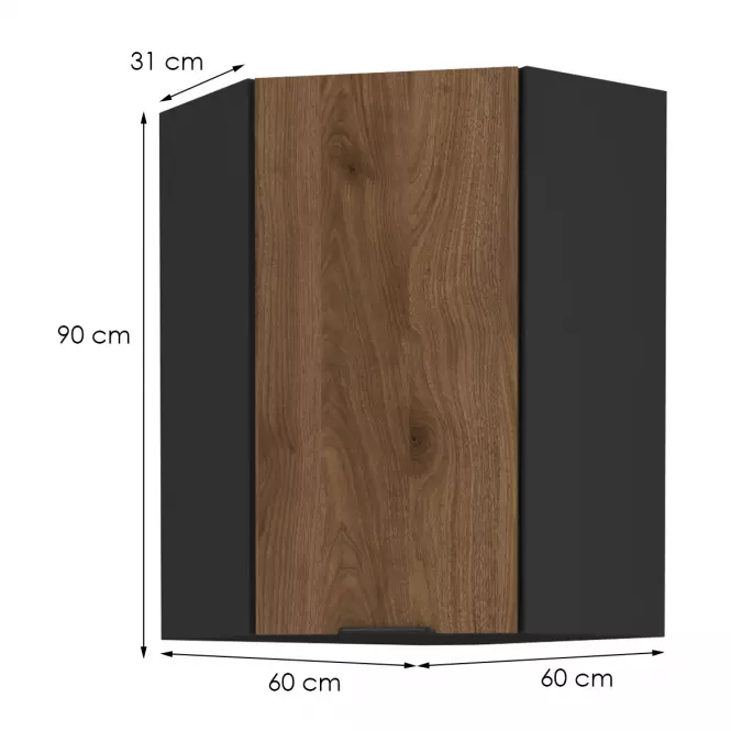 Kuchynská skrinka Monza orech okapi 60x60 Gn-90 1f (45°)