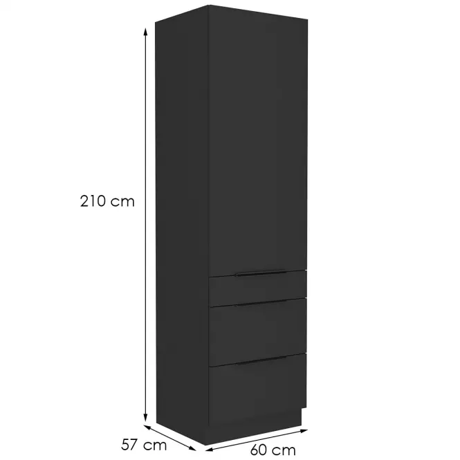 Kuchynská skrinka Siena čierna mat 60dks-210 1f 3s