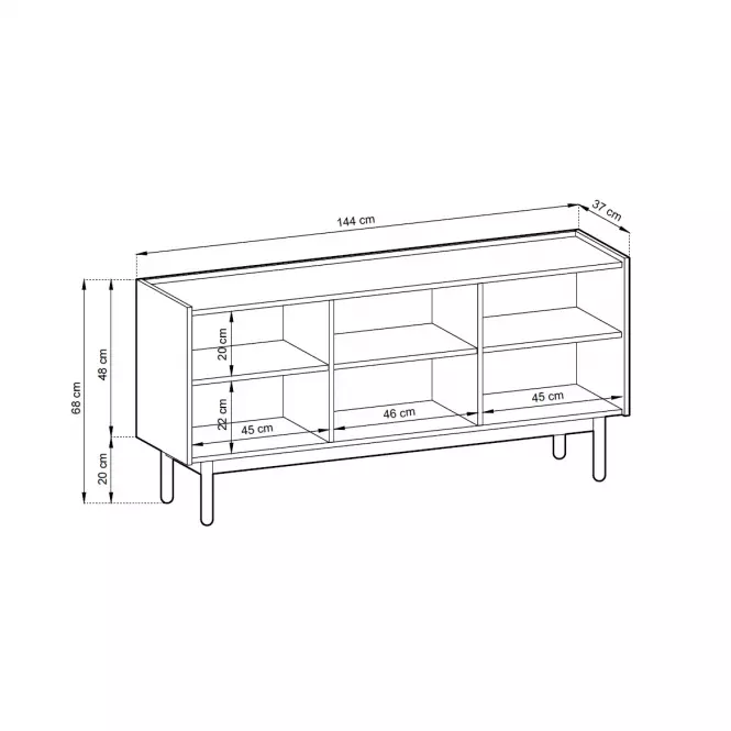Komoda Boho K144/68 rivera/mramor bianco