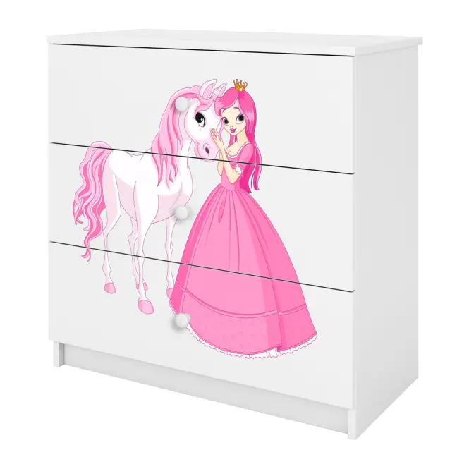 Detská komoda  Babydreams Biela – Princezná 2