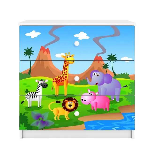 Detská komoda  Babydreams biela – Safari