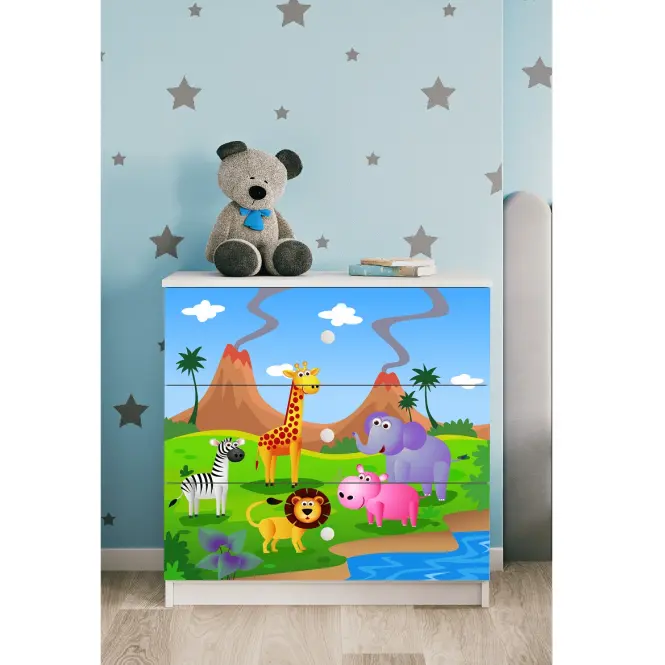 Detská komoda  Babydreams biela – Safari