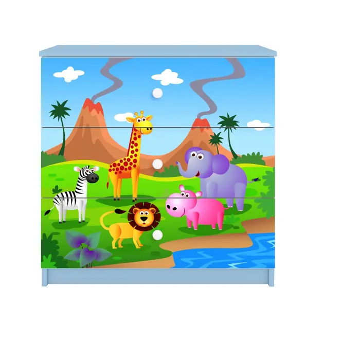Detská komoda  Babydreams modrá – Safari,3