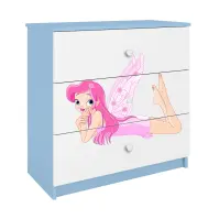 Detská komoda  Babydreams modrá – Víla 2