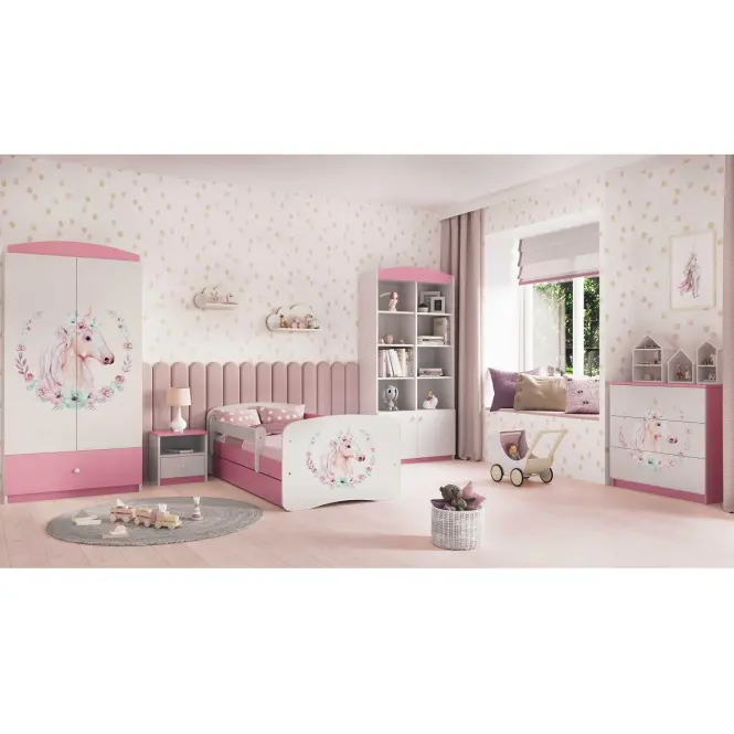 Detská komoda Babydreams ružová – Kôň,6