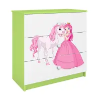 Detská komoda Babydreams zelená – Princezná 2