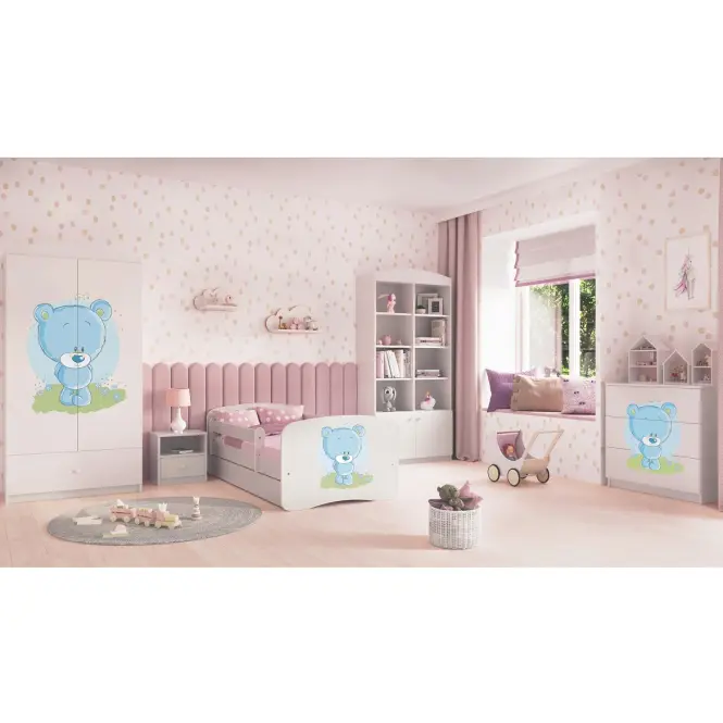 Skriňa Babydreams Biely – Medveď modrý,10