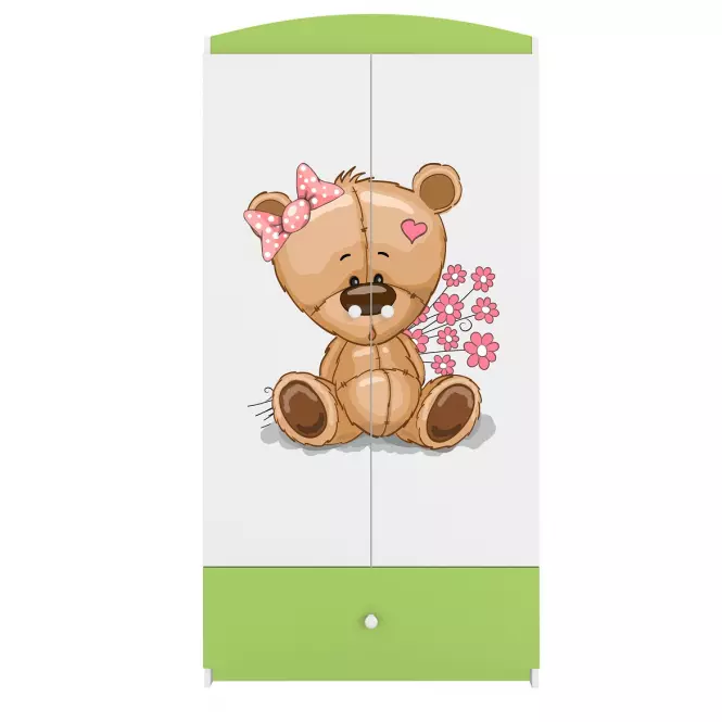 Skriňa Babydreams zelená – Medveď s kvetmi,5