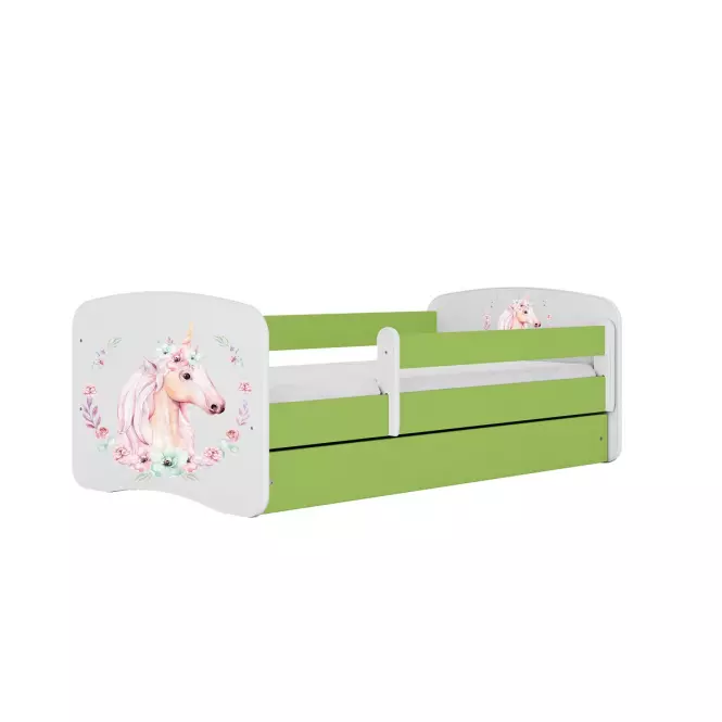 Detská Posteľ. Babydreams+Sz+M zelená 70x140 Kôň