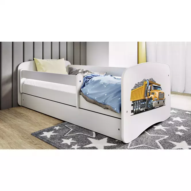 Detská Posteľ. Babydreams+Sz+M biela 70x140 - Nákladné auto