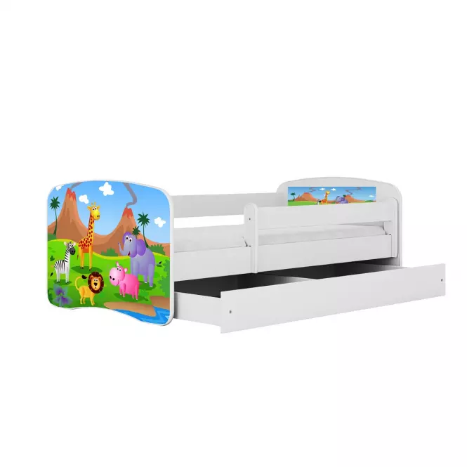 Detská Posteľ. Babydreams+Sz+M Biely 70x140 Safari