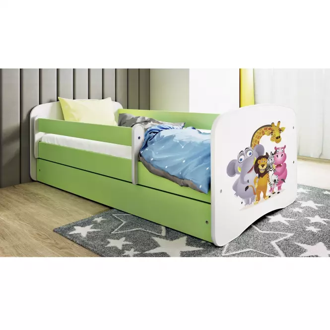 Detská Posteľ. Babydreams+Sz+M Zelená 80x160 Zoo