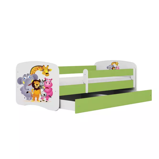 Detská Posteľ. Babydreams+Sz+M Zelená 80x160 Zoo