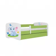 Detská Posteľ. Babydreams+Sz+M Zelená 80x180 Slon