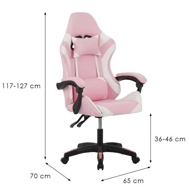 Kreslo pre Hráča Kastor 8689 biela/ružový