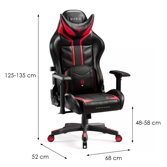 Otočné kreslo Normal Diablo X-Ray 2.0 čierna/červená