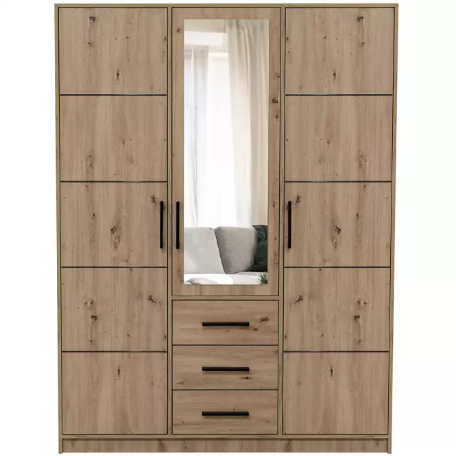 Skriňa Kos D3 dub artisan/zrkadlo,3