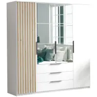 Skriňa Sorento 200 biela+lamel craft zlatá