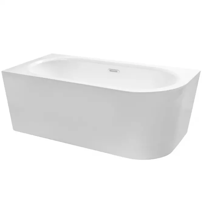 Voľne stojaca vaňa rohová Avita A-Line 170/75 L + sifón klik-klak čierny s prepadom slim