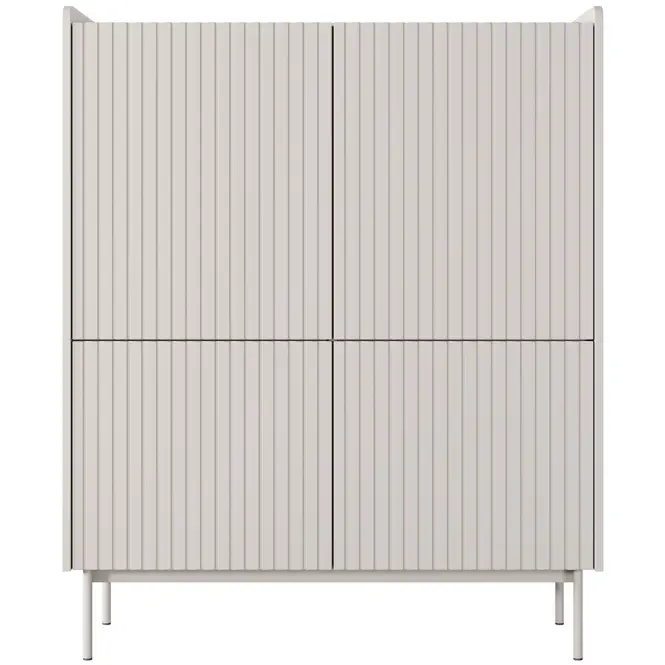 Komoda Level A vysoká 103 4D beige/dub scandi