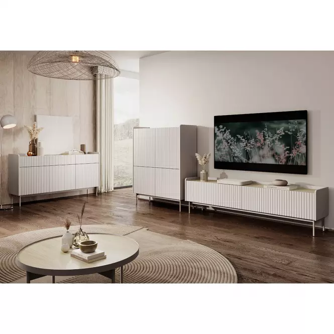 TV stolík Level RTV D 153 2d Beige/dub Scandi