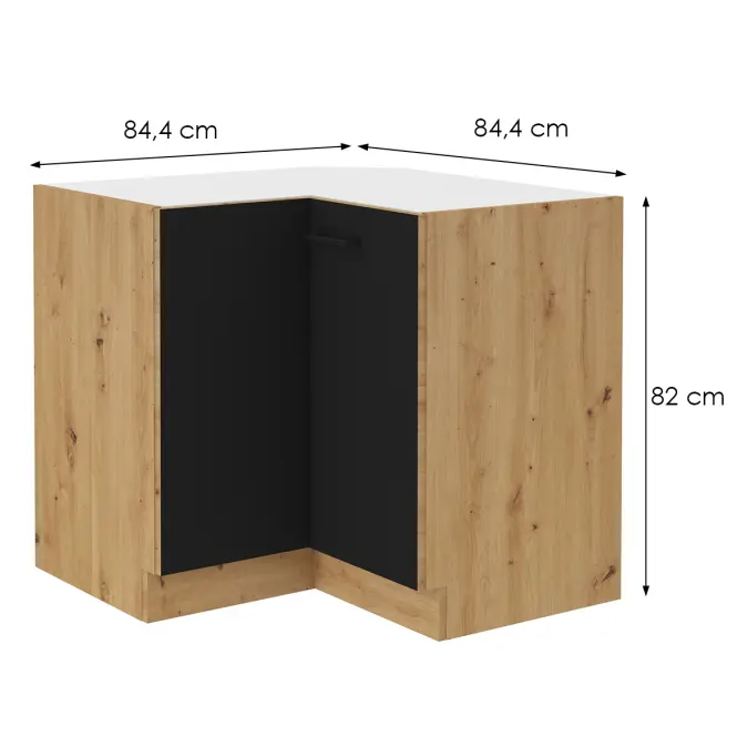 Skrinka Do Kuchyne Modena Čierna/Dub Artisan 90x90 Nd 2f Bb,2
