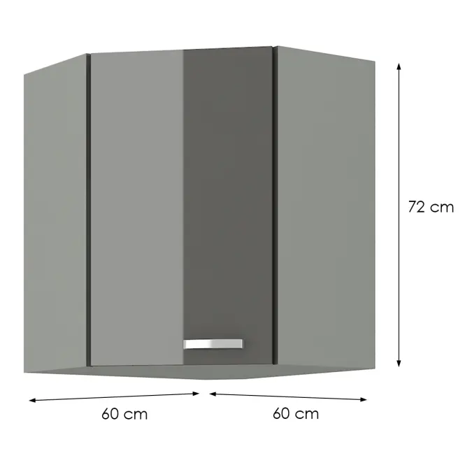 Skrinka do kuchyne GREY 60X60 GN-72 2F (45°)