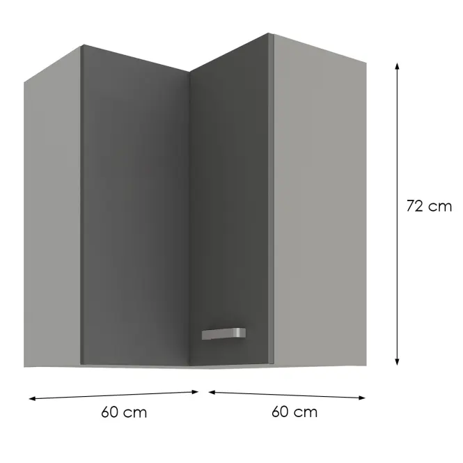 Skrinka do kuchyne GREY 60X60 GN-72 2F (90°)