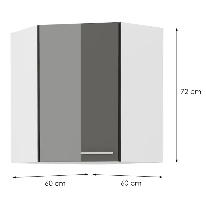 Skrinka do kuchyne LARA GREY 60X60 GN-72 2F (45°)