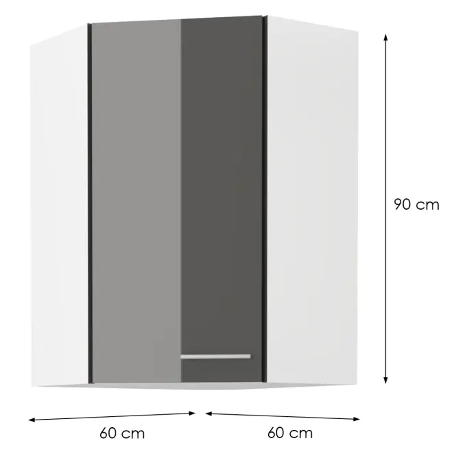Skrinka do kuchyne LARA GREY 60X60 GN-90 1F (45°)