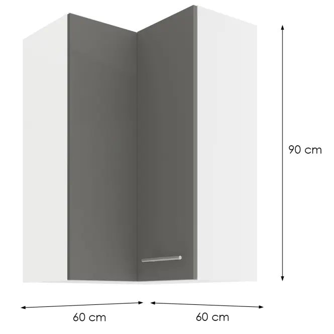 Skrinka do kuchyne LARA GREY 60X60 GN-90 2F (90°)