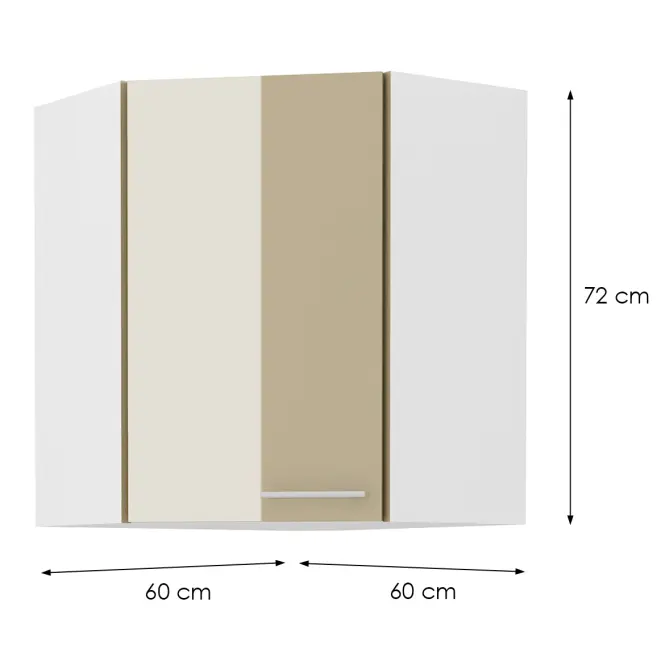 Skrinka do kuchyne LARA CAPPUCCINO 60X60 GN-72 2F (45°)