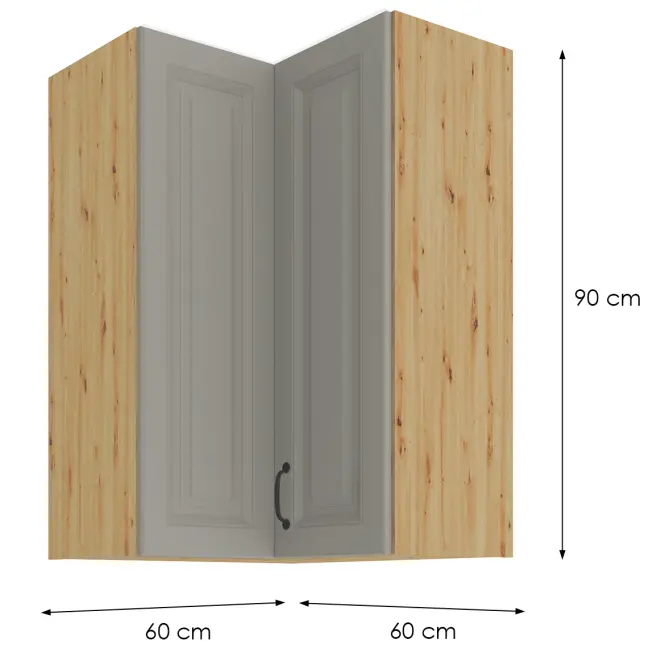 Skrinka do kuchyne STILO CLAYGREY/ARTISAN 60X60 GN-90 2F (90°)