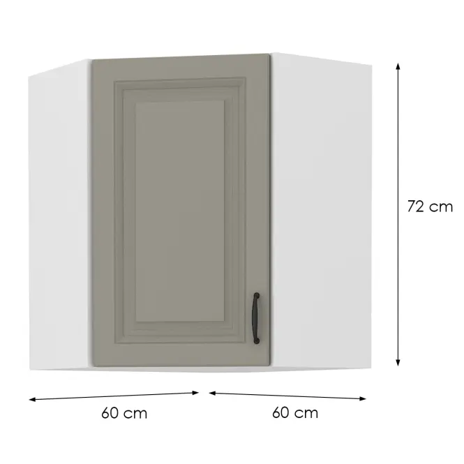 Skrinka do kuchyne STILO CLAYGREY/biely 60X60 GN-72 2F (45°)