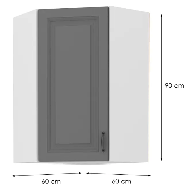 Skrinka do kuchyne STILO DUSTGREY/biely 60X60 GN-90 1F (45°)