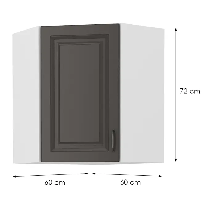 Skrinka do kuchyne STILO GRAFIT/biely 60X60 GN-72 2F (45°)
