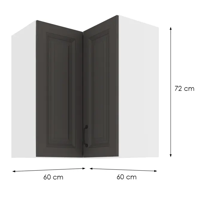 Skrinka do kuchyne STILO GRAFIT/biely 60X60 GN-72 2F (90°)