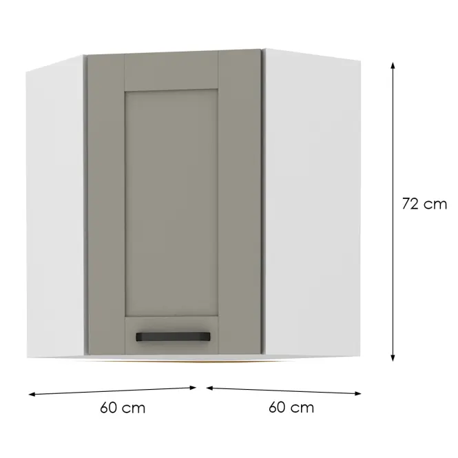 Skrinka do kuchyne LUNA CLAYGREY/biely 60X60 GN-72 2F (45°)