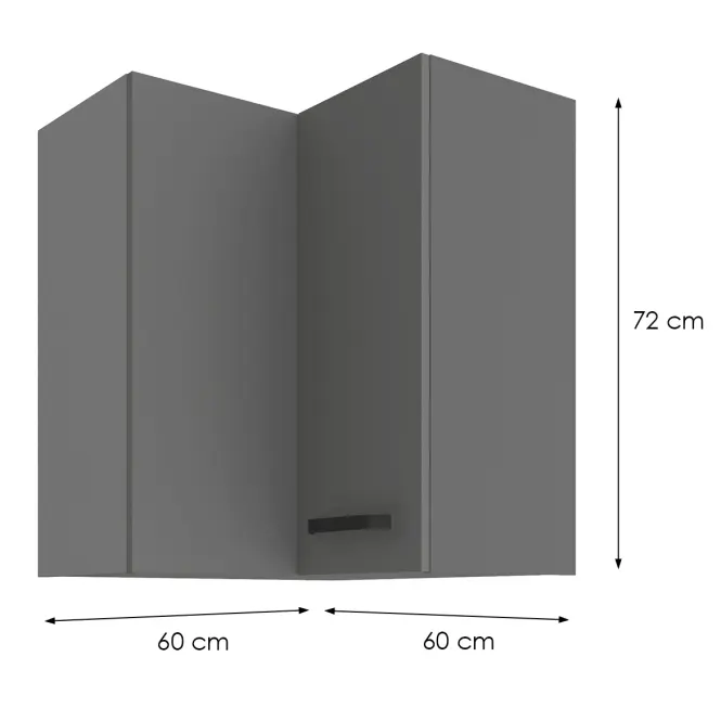 Skrinka do kuchyne NESSA ANTRACIT 60X60 GN-72 2F (90°)