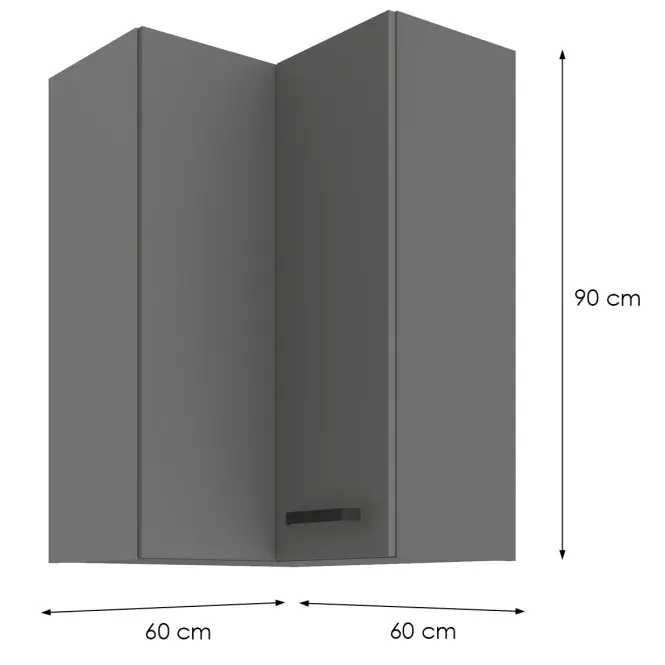 Skrinka do kuchyne NESSA ANTRACIT 60X60 GN-90 2F (90°)