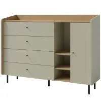 Komoda Alessio AE7 4S1D Eukalyptus/Dub Baltic
