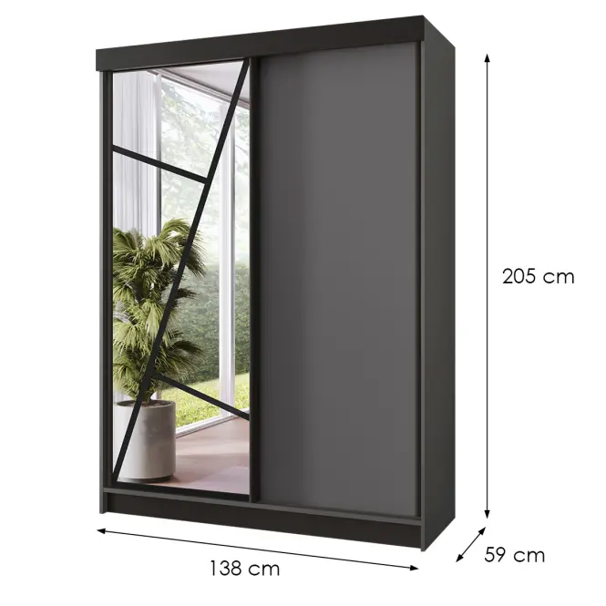 Skriňa Vena 138 graft antracit + grafit antracit