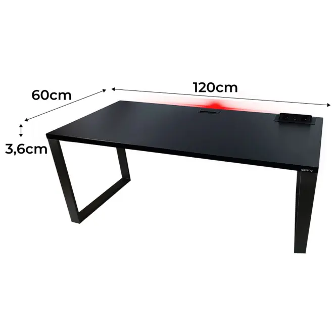 Písací Stôl Top Loft Čierna 120x60x3,6 Model 3,2