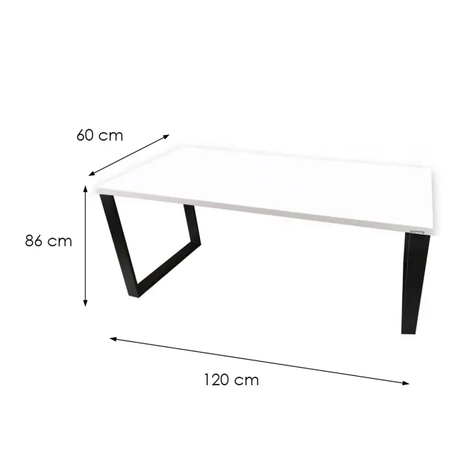 Písací Stôl Low Loft Biely 120x60x1,8 Model 0,3