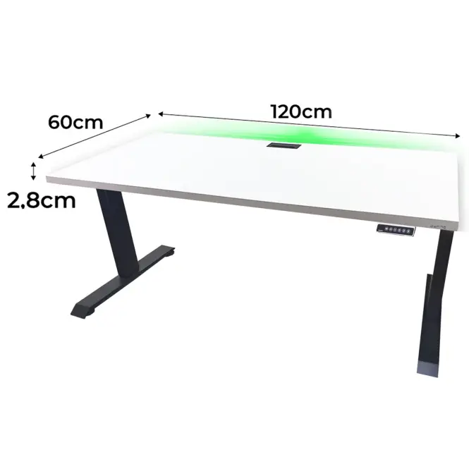 Písací Stôl Top Elektr. Čierna 120x60x2,8 Model 2,2