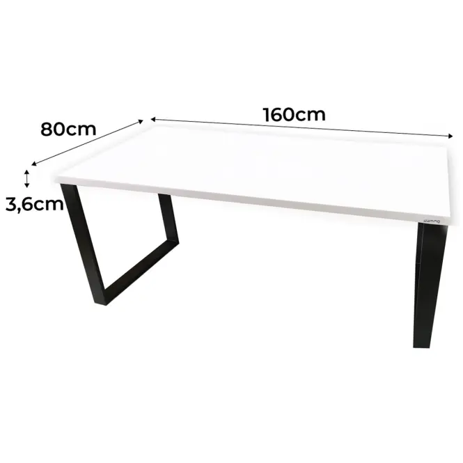 Písací Stôl Top Loft Biely 160x80x3,6 Model 0