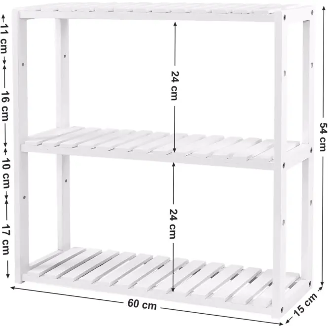 Regál biely 60x15x55